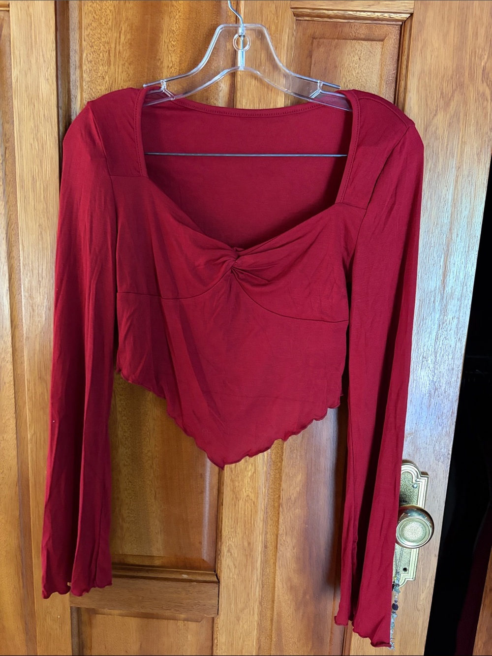 Red Long Sleeve Top